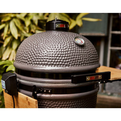 Grill Guru 18" (46Cm) Ceramic Kamado Charcoal Barbecue in Black + Cover